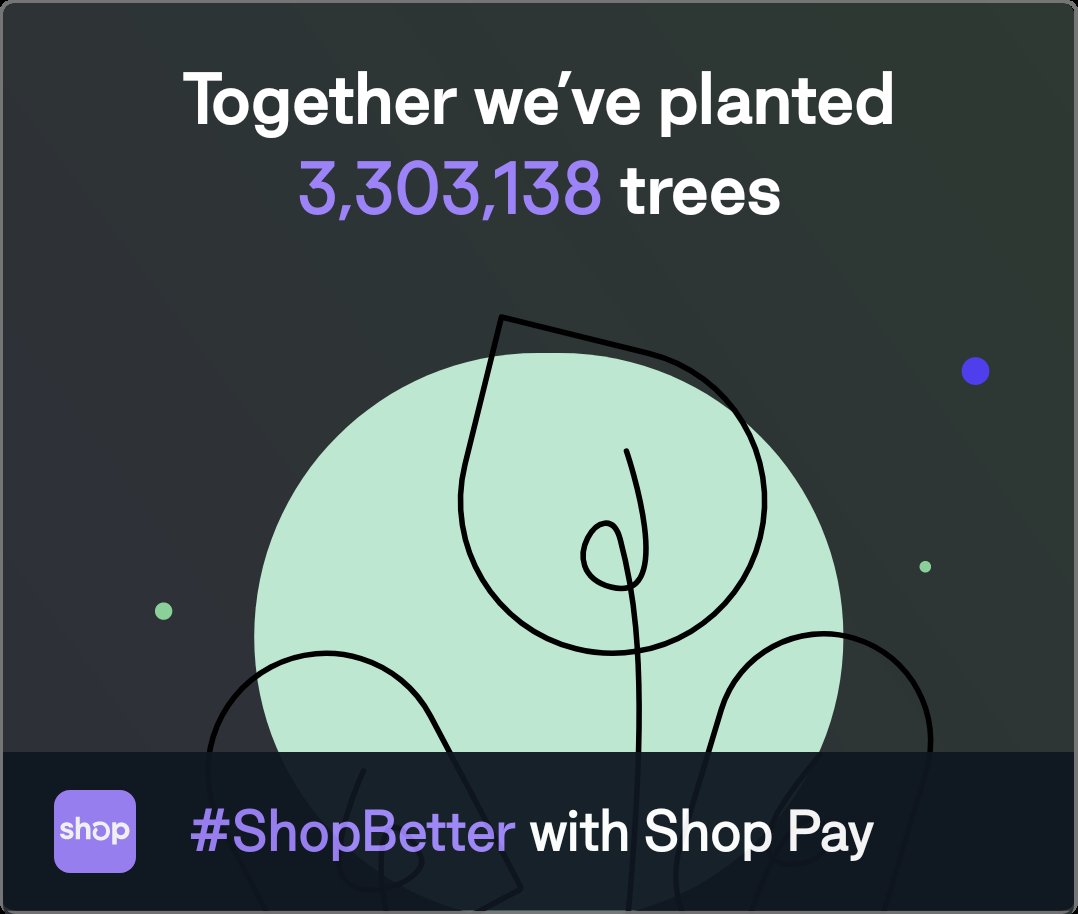 Don’t just shop online! Choose <a href="/Shop/">Shop</a> Pay and help our community plant trees. #ShopBetter
shop.app/carbonoffsetti…