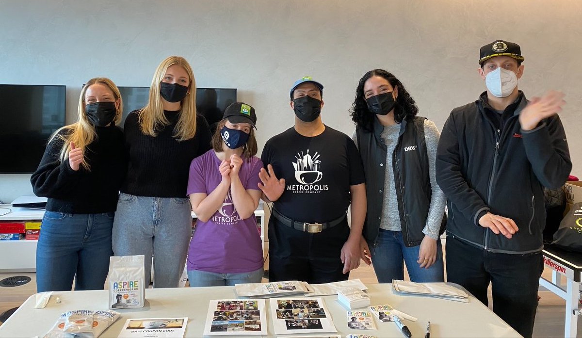 We visited the office of longtime coffee client <a href="/DRWTrading/">DRW</a> to meet their team and talk all things coffee! We had so much fun!! We enjoy visiting our clients' offices as well as welcoming them to the roasterie for tours. Interested in serving our coffee in your office? Email us!