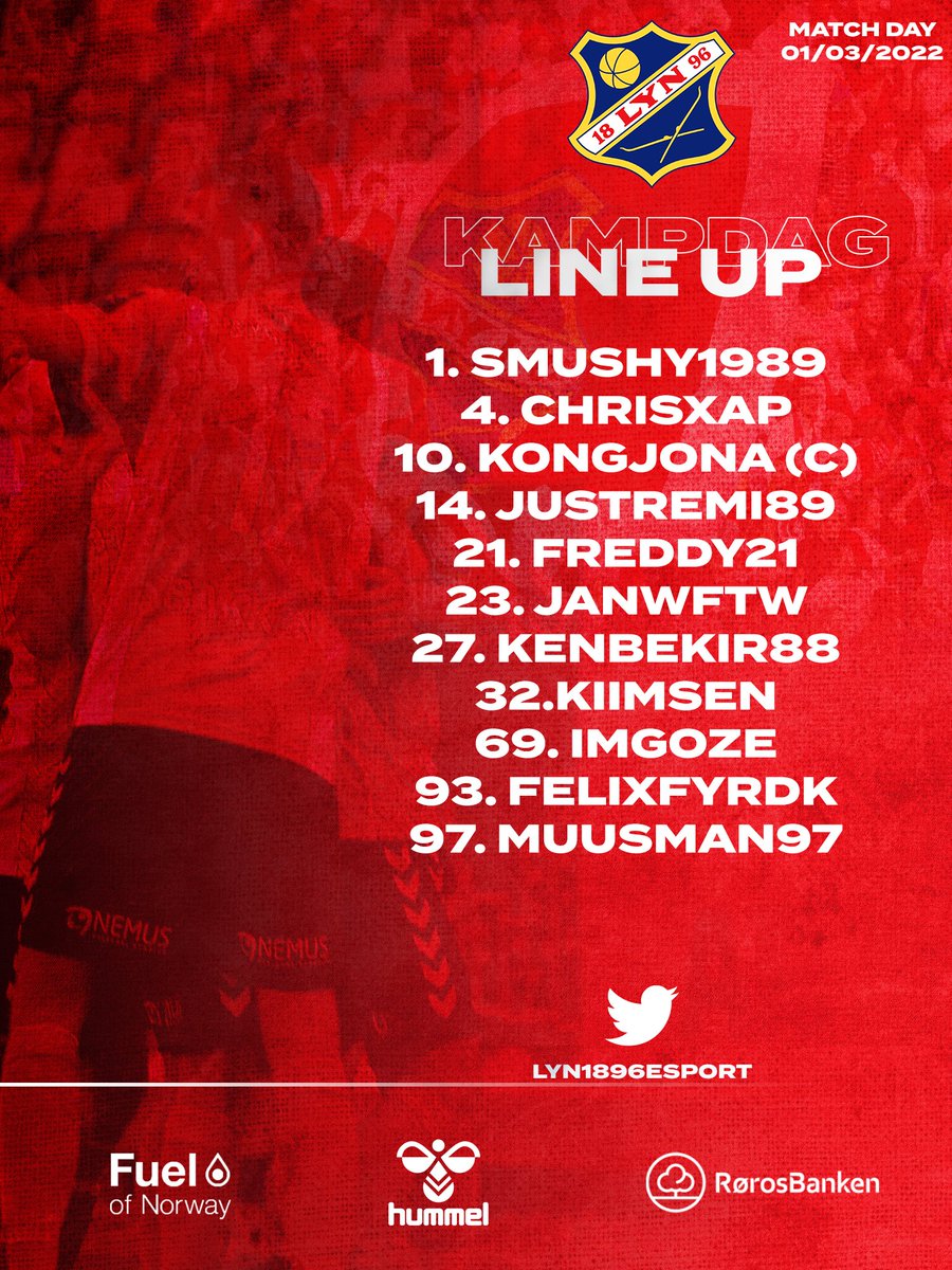 Her er dagens lag som skal kjempe om poeng i 4 kamper!