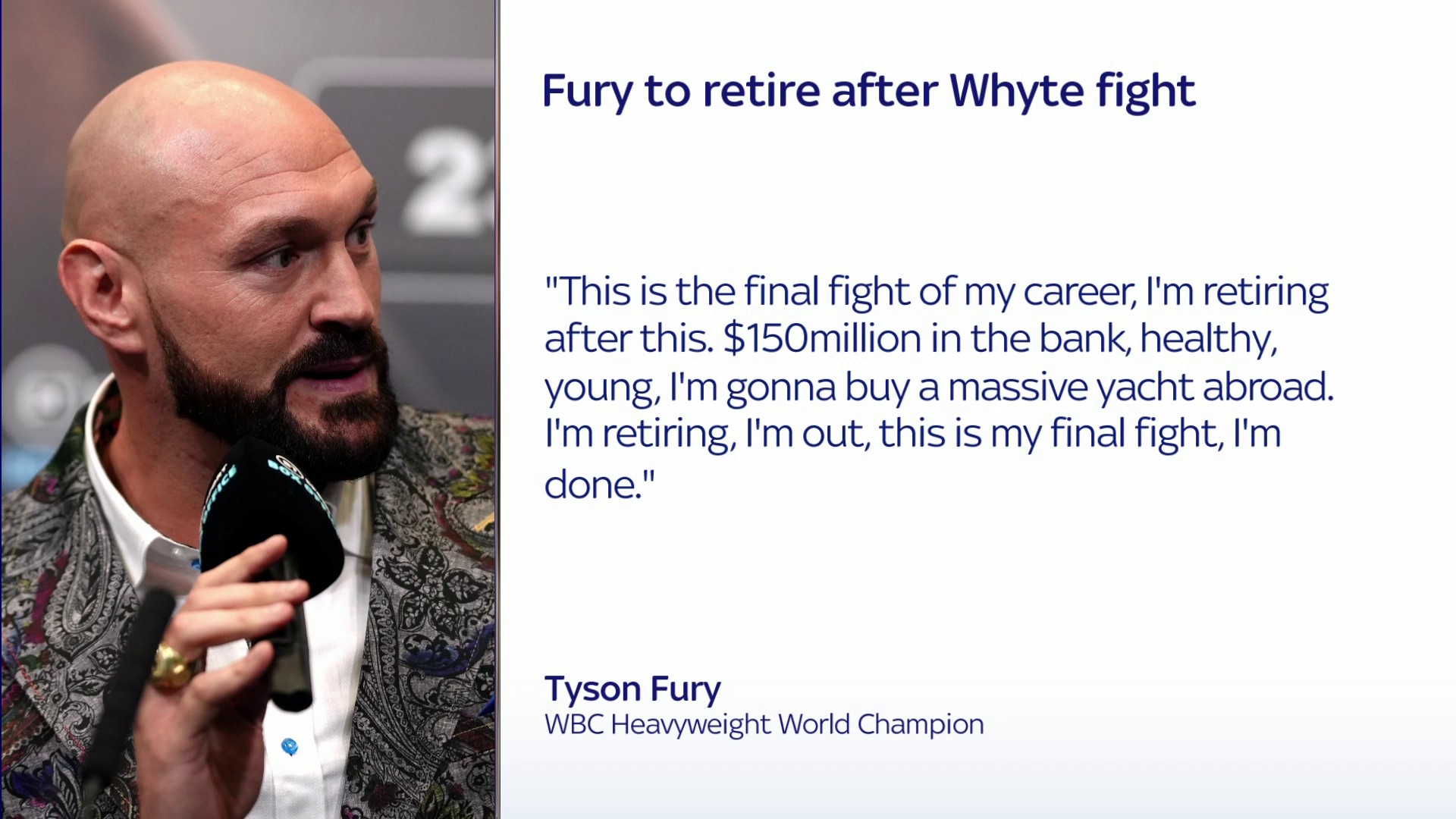 Sky Sports on Twitter "Tyson Fury has said he will retire after his
