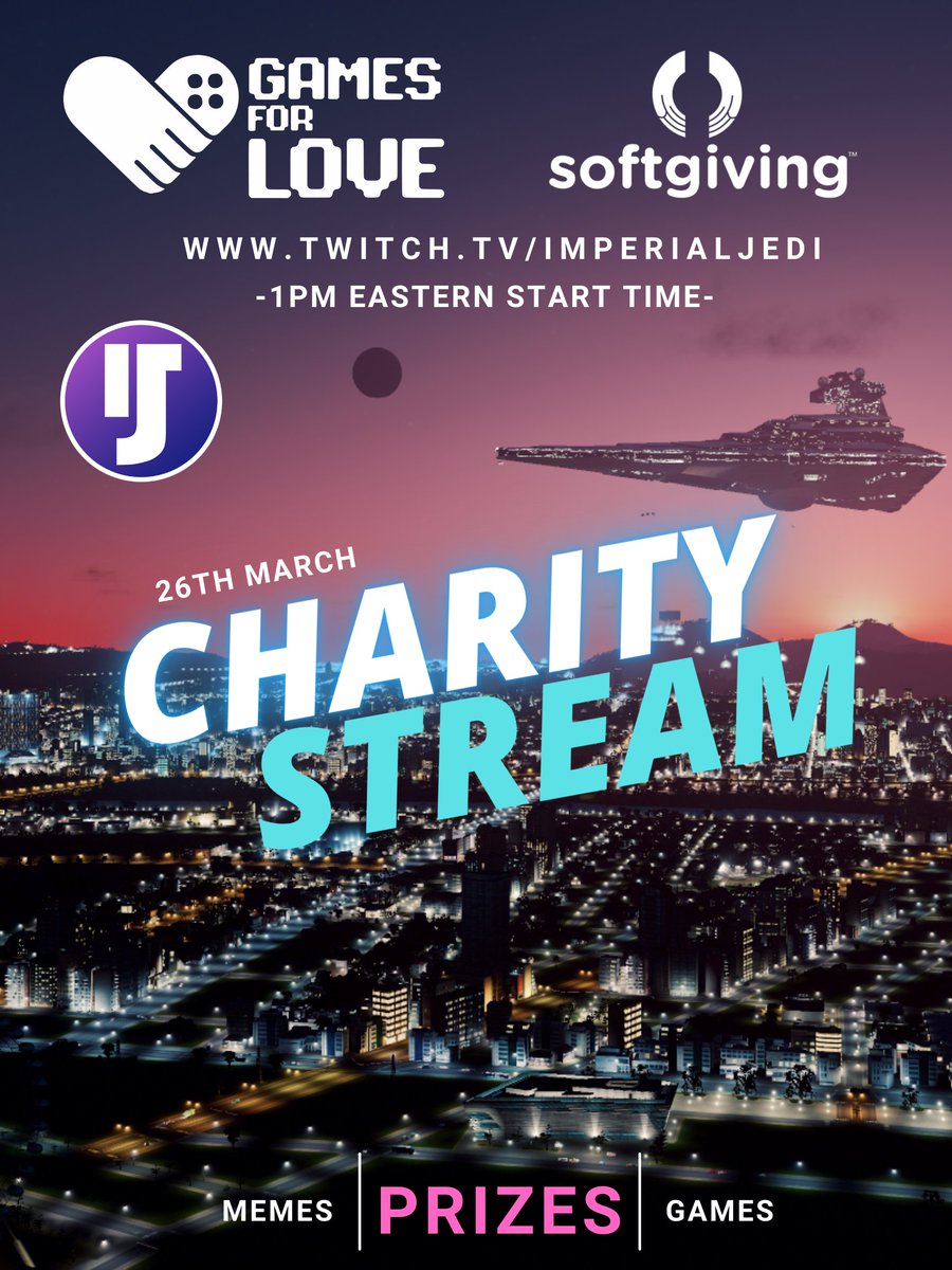 Set your calendars!! We've got ourselves a charity stream coming up!! Saturday March 26th with a 1pm EST start time!! Jump in the Discord and help us plan!!