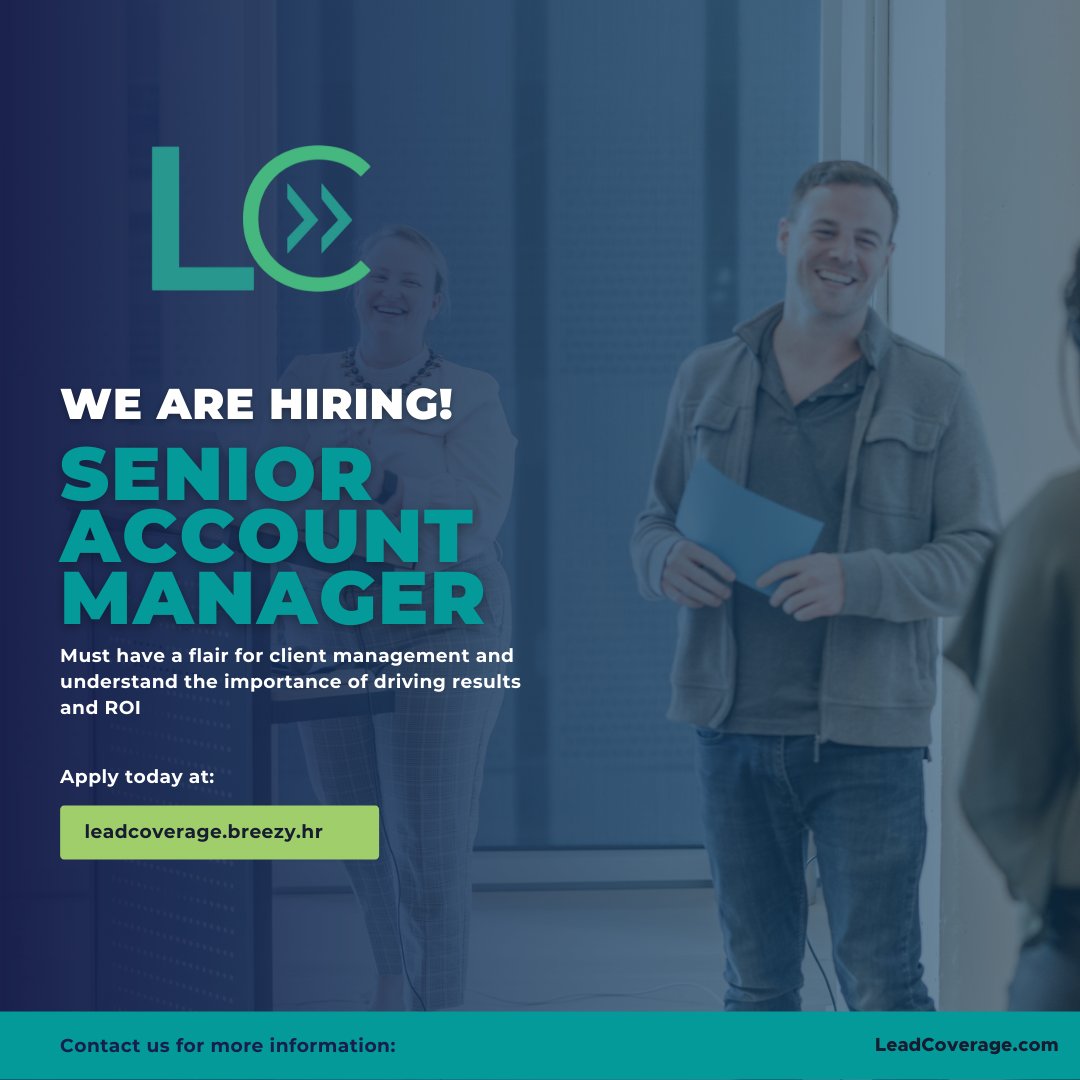 _LeadCoverage's tweet image. We want YOU to join our team. We’re looking for a Senior Account Manager who knows how to optimize and manage client relationships &amp;amp; has a flair for understanding the importance of driving results.

Ready to showcase your lead generation skills, apply here:hubs.ly/Q0156SPb0