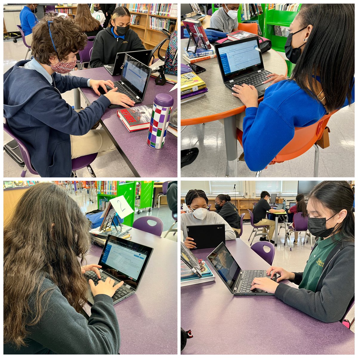 Virago’s 8th graders working on the research for their Soapbox Speech projects. Noodle Tools makes everything easy. #bcpslms