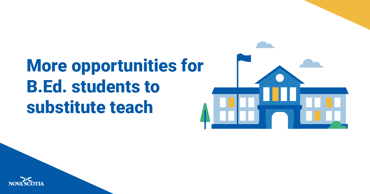 nsgov's tweet photo. Increased Opportunities for Education Students to Substitute https://t.co/9eX2fT8mXh https://t.co/OLgiydmuVj