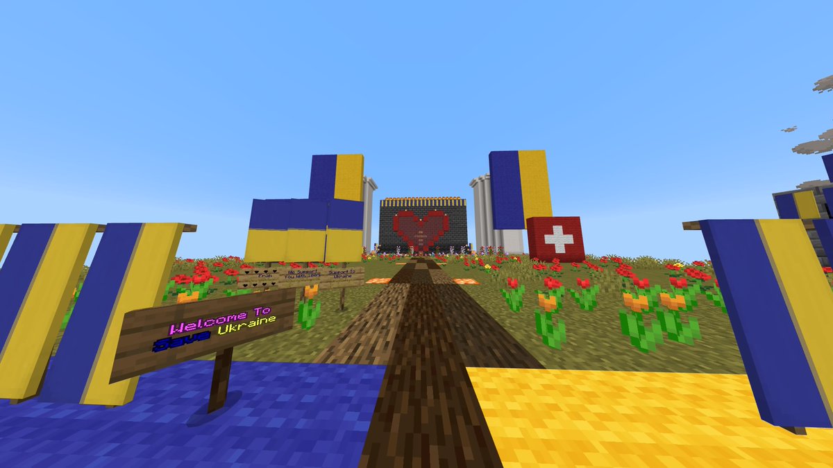 ValaticNetwork's tweet photo. Amazing Build by Beanscake and their Helpers!
To pay respect to Ukraine, Beanscake built and amazing Memorial on Valatic.
To visit it: /pw SAVE_UKR (x4)
Love and respect for everyone in Ukraine. 🙏 🇺🇦 ♥️
#valatic #Ukraine #memorial #minecraft #build #crossplay #Java #Bedrock https://t.co/6raGagYSjZ