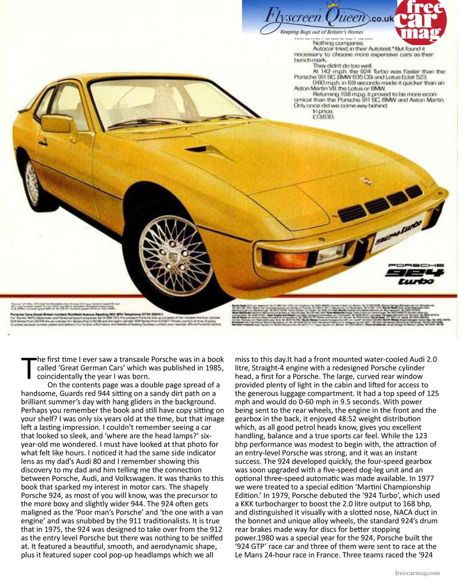Photos_KP's tweet photo. Check out the March 2022 issue of @FreeCarMag1. 
I take a look at the history of the iconic #Porsche 924!

Read here for free: https://t.co/xNsaXKyGC3

#FreeCarMag #Cars #Magazine #RaceCar 🚗 https://t.co/j8bTM6uPDE