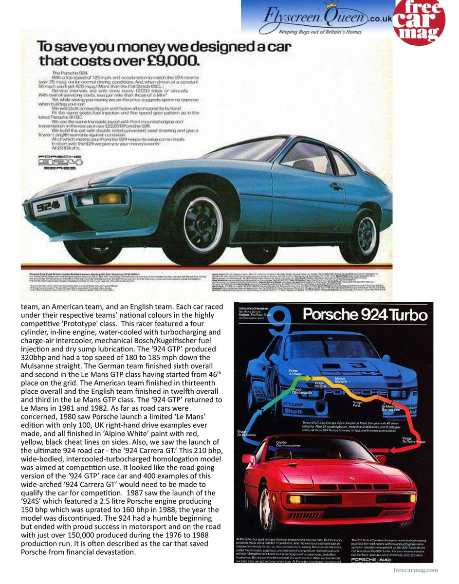 Photos_KP's tweet photo. Check out the March 2022 issue of @FreeCarMag1. 
I take a look at the history of the iconic #Porsche 924!

Read here for free: https://t.co/xNsaXKyGC3

#FreeCarMag #Cars #Magazine #RaceCar 🚗 https://t.co/j8bTM6uPDE