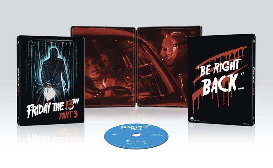 dawnofthediscs's tweet photo. The upcoming @ParamountMovies Friday the 13th Part 3 - 40th Anniversary Limited Edition Steelbook [Blu-ray] is now available to pre-order on Amazon 

Street Date: 5/10

Pre-order: https://t.co/Df3PyNnmVV https://t.co/5ZzZdLrq4i