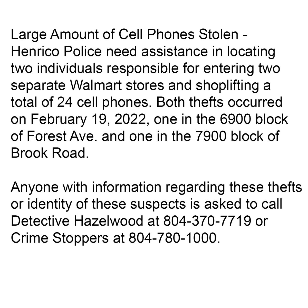 HenricoPolice's tweet photo. https://t.co/Lcm3gsIPeK