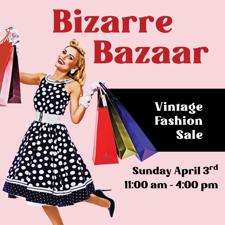 smocostume's tweet photo. Our next Bizarre Bazaar is in April!
Save the date in your calendar and get ready to shop until you drop!
https://t.co/k0UGz3rQXj

#Vancouver #vintage #vintagefashion #IvanSayers #Vancity https://t.co/081LU03KeB