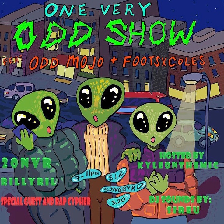 TheArtKiTech's tweet photo. The Very Odd Show 

YOU READY TO BE INVADING BY SOME OF THE BEST WITH
@oddmojo 
@footsxcoles 
@20nvr 
@r1llyr1l 
&amp; MORE

@sire.u Will Be Taking Over Your Ears 

3/20 @songbyrddc 

Come Get Hit With Some Odd Mojo Effect https://t.co/FcKauCrCm1