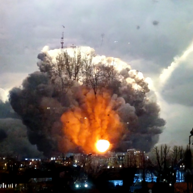 moultano's tweet photo. CLIP guided diffusion models are nearing fake news quality. These images were generated from the prompt "#BREAKING: Massive explosion reported over Kharkiv, Ukraine." https://t.co/njpy51Zdq1