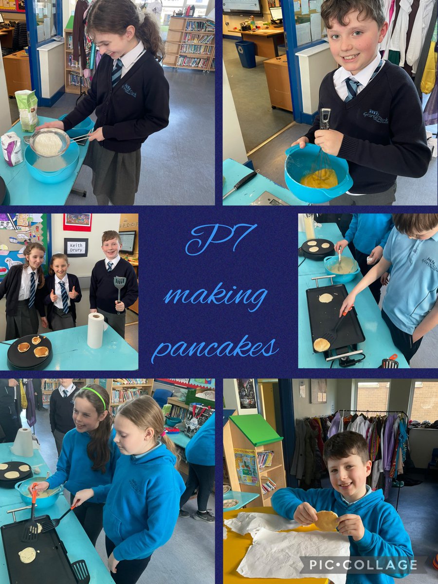 Grangepkps's tweet photo. P7 loved making pancakes as well as learning about Shrove Tuesday and why we celebrate Pancake Tuesday. https://t.co/i7buCWaooQ