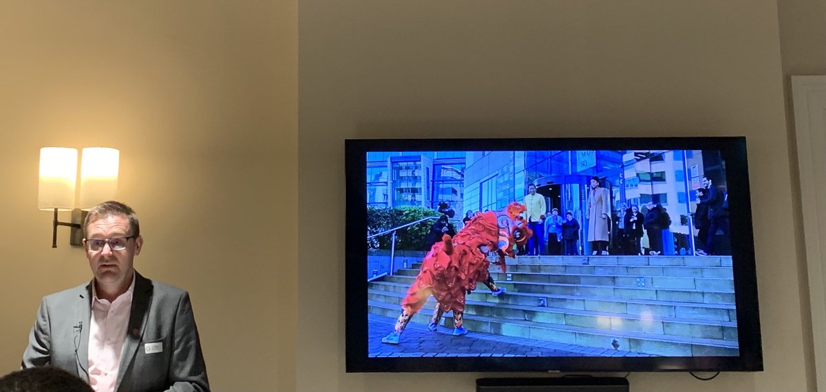 Next up Paul Fielding, another ⁦<a href="/CommonPurposeUK/">Common Purpose UK</a>⁩ alumni, talking about the transport &amp; accessibility of the city at the ⁦@ColmoreBID⁩ AGM event - great turnout &amp; great to see many familiar faces &amp; organisations