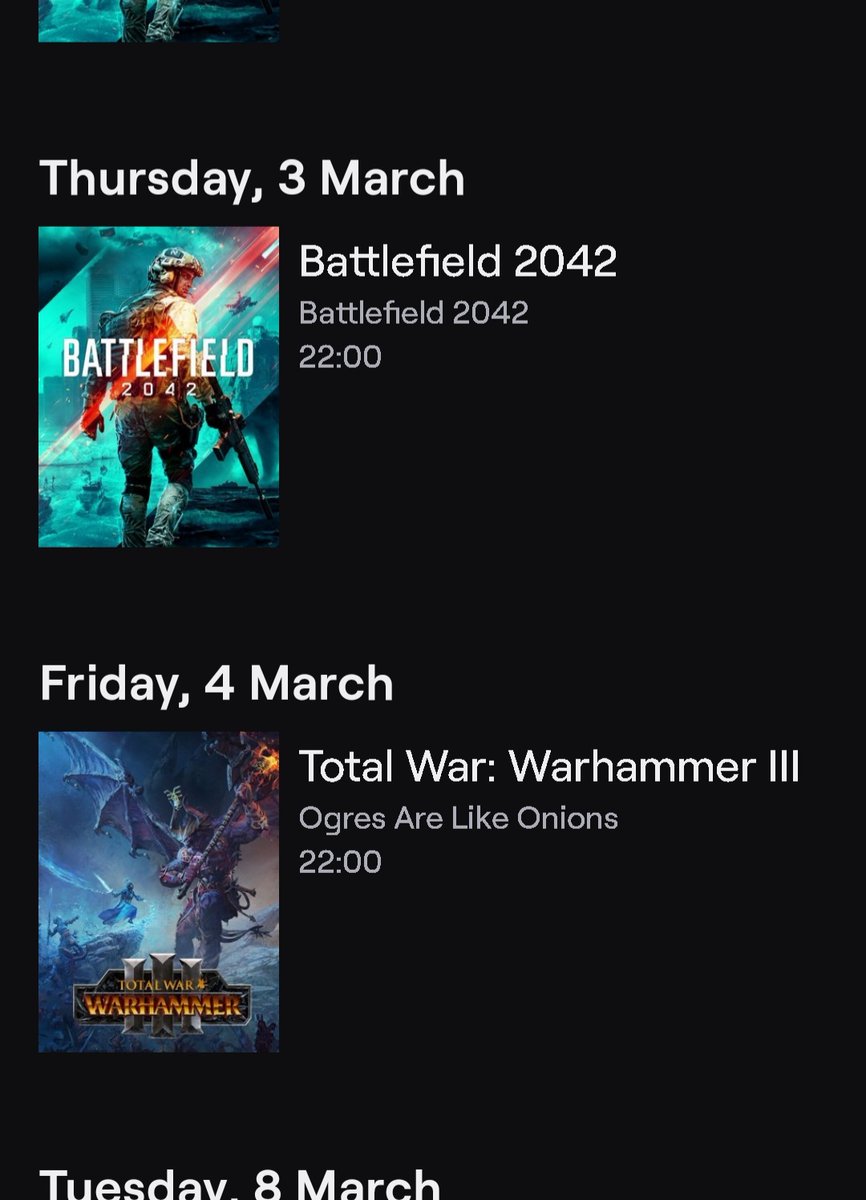Roey_101's tweet photo. This week's remaining Schedule!!📅 
10PM GMT 👇👇
🎬 https://t.co/nvbyxrtQR2

Supporters Board Update this weekend!!🖊🔥 
#Battlefield2042 
#TotalWarWarhammerIII

#SBupdate #schedule #Stream 
#twitchaffiliate #Twitchtv https://t.co/UWVYuQH70J