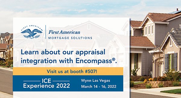 First American’s Encompass integration enables you to order and manage appraisals with ease. Learn more at the ICE Experience Conference 2022 in Las Vegas! firstam.us/3t9JAc0 #expo22 #mortgageindustry #mortgageloans #valuations #appraisals