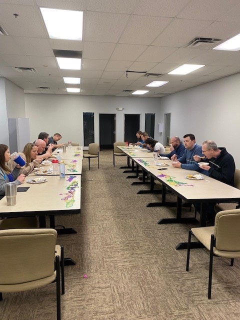 MSPdesign's tweet photo. Gumbo, red beans and rice, king cake, and more! We're celebrating Fat Tuesday with the return of our annual employee Mardi Gras lunch. Laissez les bons temps rouler! #MardiGras2022 https://t.co/z4tjz3kb7O