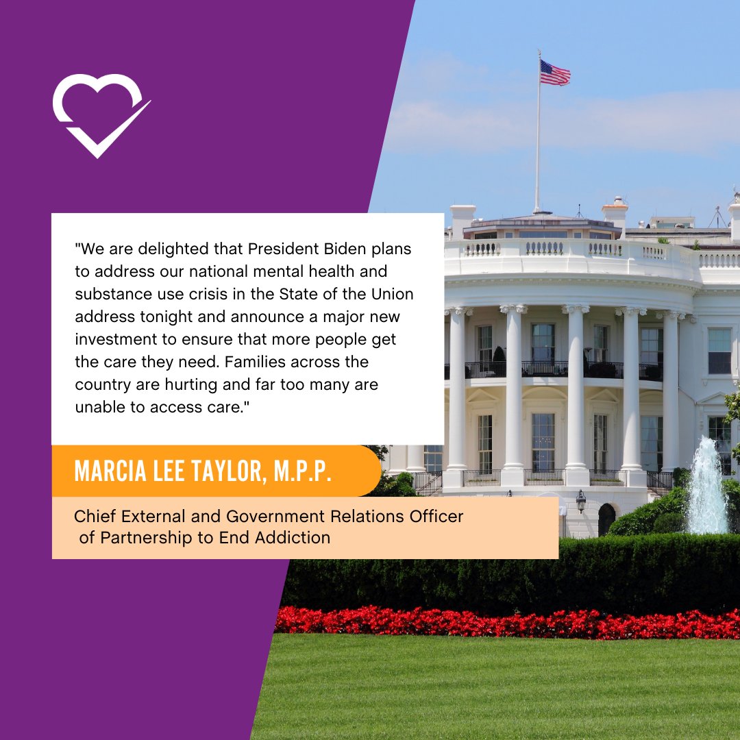 “New federal dollars to increase providers, &amp; ensure coverage for mental health &amp; substance use services will help more people access care. We look forward to hearing more &amp; working w/ <a href="/JoeBiden/">Joe Biden</a>.”  -<a href="/MarciaLeeTaylor/">Marcia Lee Taylor</a>, Chief External &amp; Gov Relations Officer shorturl.at/mBQS6
