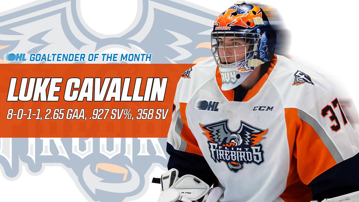 Undefeated in regulation for the Western Conference-leading <a href="/FlintFirebirds/">Flint Firebirds</a>, overage netminder Luke Cavallin (<a href="/Cavallin37/">Luke Cavallin</a>) is the #OHL Goaltender of the Month for February.

DETAILS 📰: bit.ly/35FxJu0