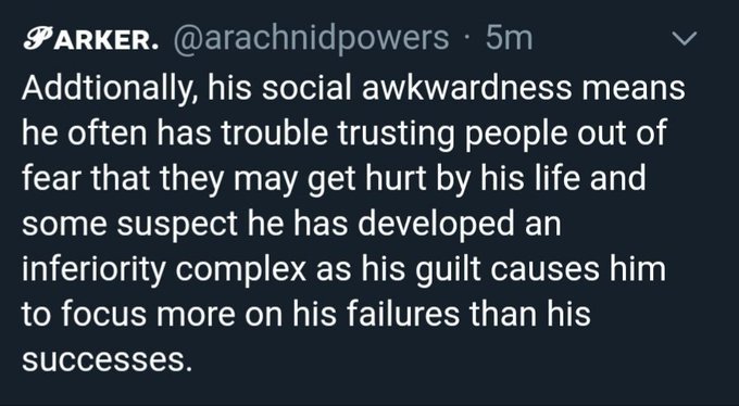 // unos de los headcanons de Peter que se olvida agregar