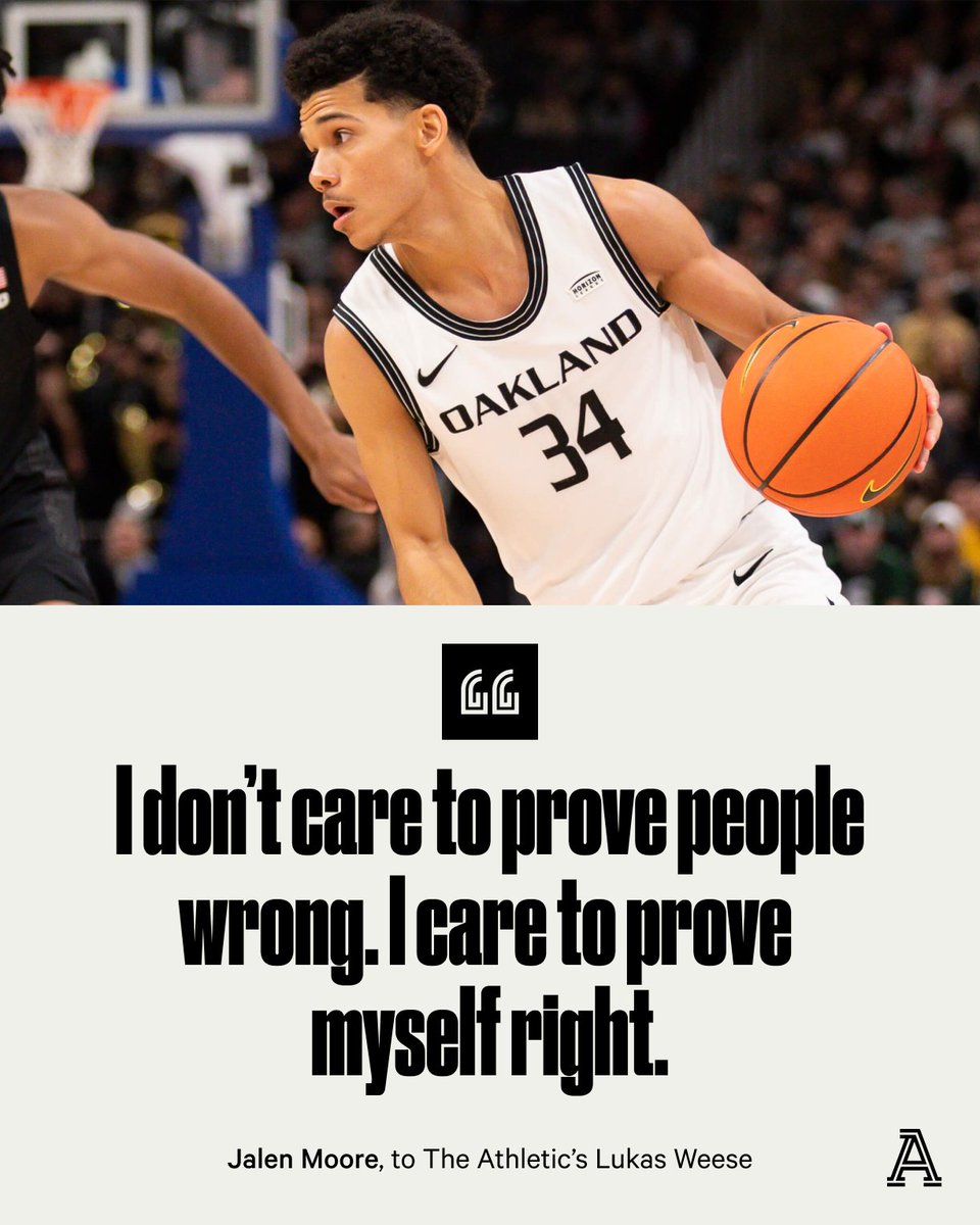 TheAthleticCBB's tweet photo. Jalen Moore was overlooked despite a prolific high school career.

He played JUCO for two years before the D-I offers came.

Now, the @OaklandMBB star is one of the leading point guards in the country.

Exclusive with @Weesesports: https://t.co/ZIYIufjw3Z https://t.co/FRb8EfYdRR