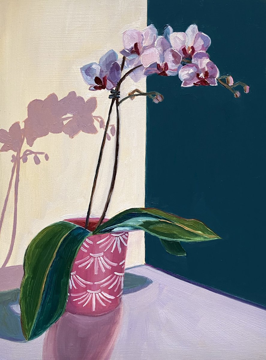 WyethStudio's tweet photo. Grocery Store Orchid #artforsale on my site! #art #oilpainting #orchid https://t.co/0QkP9275rF