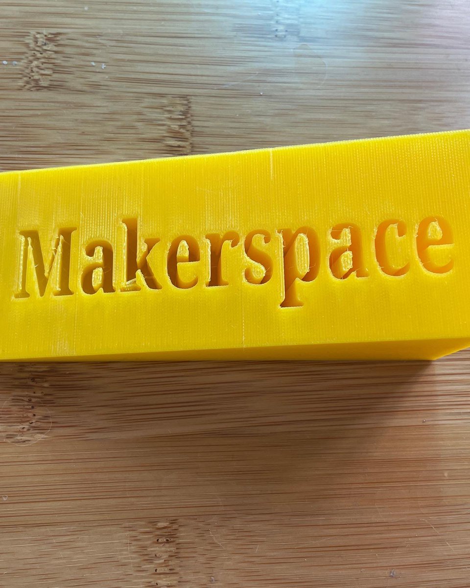 makermrspfaff's tweet photo. Pretty fun to be able to show students how anyone can solve a simple problem. My doorstop kept disappearing, so I designed my own in Tinkercad and then 3-D printed it! Shockingly, it has not disappeared! 

#3dprinting #Tinkercad #makerbotsketch #problemsolving #makerspace https://t.co/w7ozjgXzoi