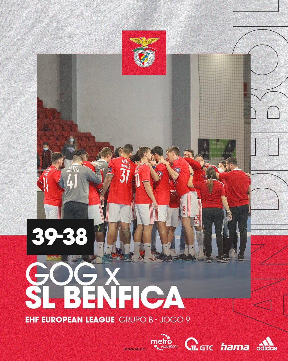 SLBenfica's tweet photo. #AndebolBenfica | ⏹️ Fim do jogo.

🤾‍♂️ Lazar Kukic (7), Demis Grigoras (6), Jonas Källman (6), Petar Djordjic (5), Ole Rahmel (5), Bélone Moreira (4), Paulo Moreno (3), Alexis Borges e Luciano Silva.

#SóHáUmBenfica #ehfel

#MetroNumbers #GTC #Hama @adidas https://t.co/eP9IgKCVsu