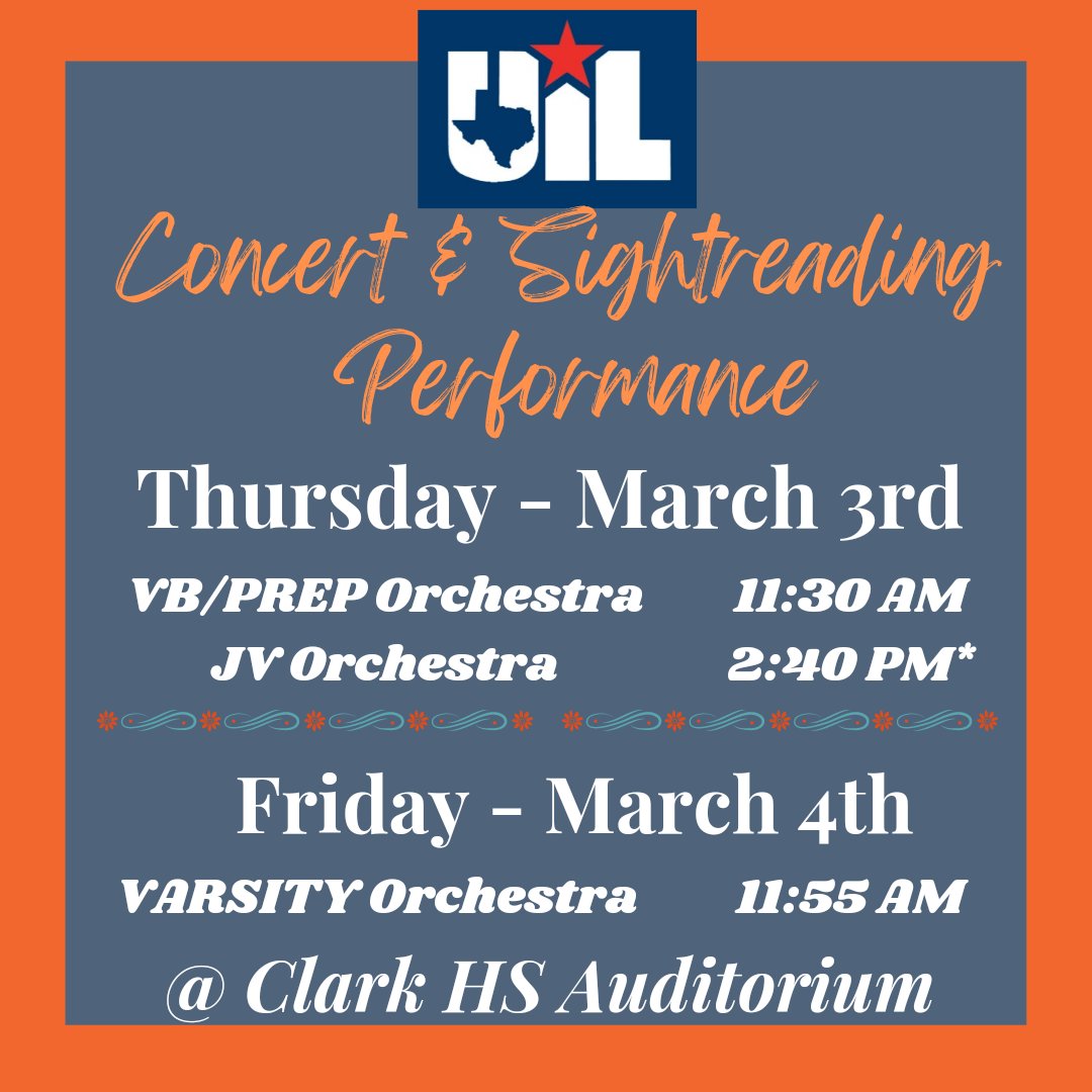 Good Luck to our Orchestras this week at UIL Concert and Sightreading! #orchestra #UIL