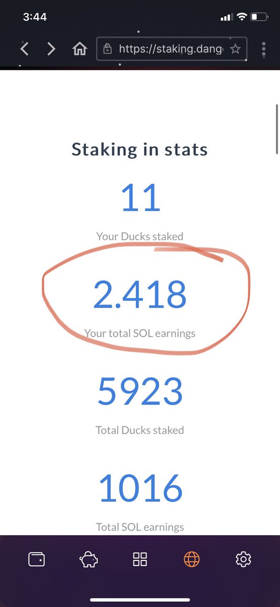 BangBang_NFTs's tweet photo. Developers @danger_valley deliver yet again and in a middle of a war… unreal!!! Staking payouts (2.4 SOL in 24 days) &amp;&amp; Quackpot slots look amazing…ready to play 🎰. Come join the Duck squad! #DucksFlyTogether #quack https://t.co/4xPY6jTagj