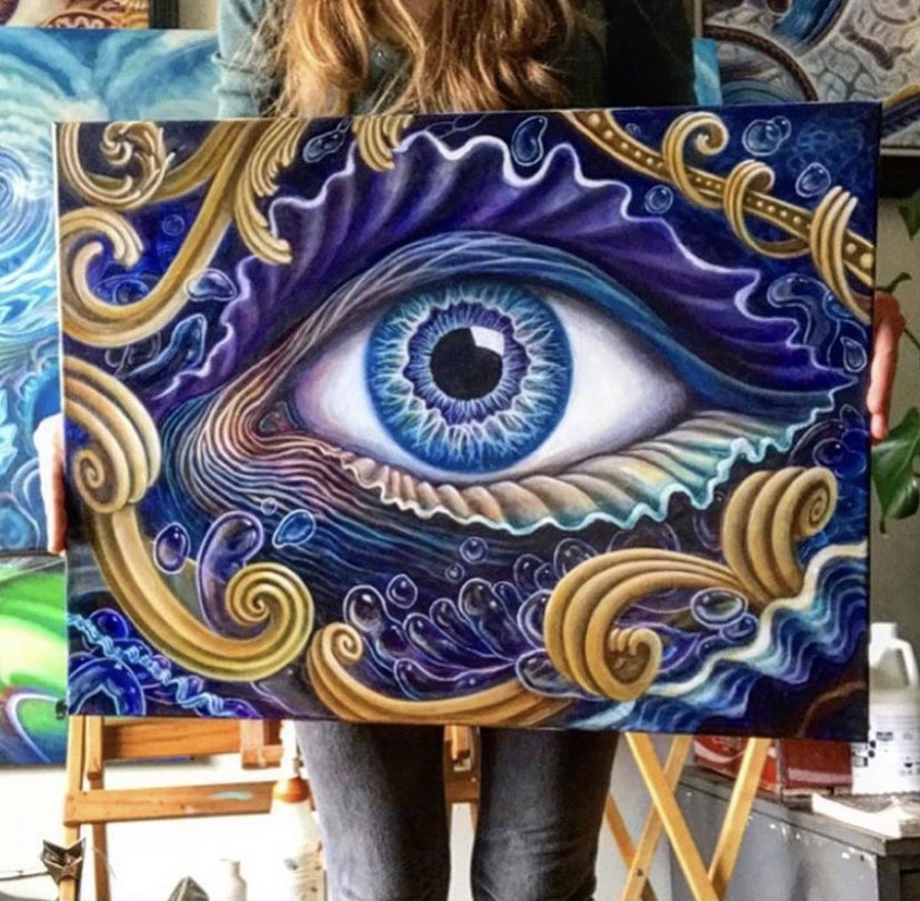 “Eye of Poseidon” 🎨  #psychedelicart #eyes #trippyart