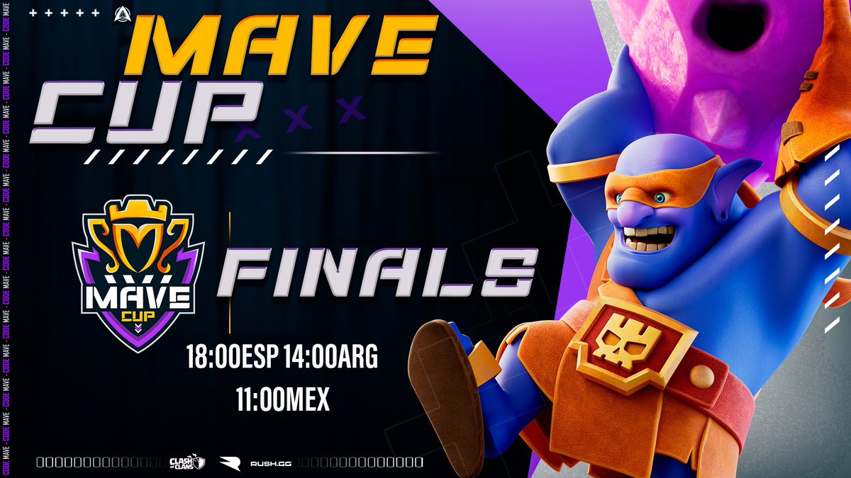 📢 GRAN FINAL DE LA #MaveCup 🏆

🗓MIERCOLES 02 DE MARZO

⏰18:00🇪🇸 14:00🇦🇷 11:00🇲🇽

🎙 Junto a <a href="/ZolokOficial/">Código: ZOLOKO</a> 

⚔️ @QW_coc 🆚 <a href="/SewClan/">SigiloEspañaWar</a> 

⚔️ <a href="/TompinaiEmpire/">TOMPINAI EMPIRE</a> 🆚 <a href="/TribeGamingCoC/">Tribe Gaming CoC</a> 

🍀SORTEO DE 2 PASES🍀Requisitos!

➡️ RT 🔁 

➡️ ACERTAR EL ORDEN DEL TOP4️⃣

📺 twitch.tv/srtamaverick