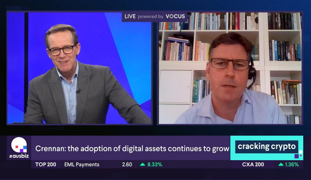 Anguscrennan's tweet photo. Huge thanks to @andrewgeoghegan for the opportunity to speak with @ausbiztv about the opportunity in digital assets made available by @BalmoralDigital. https://t.co/NmpafLUIp2