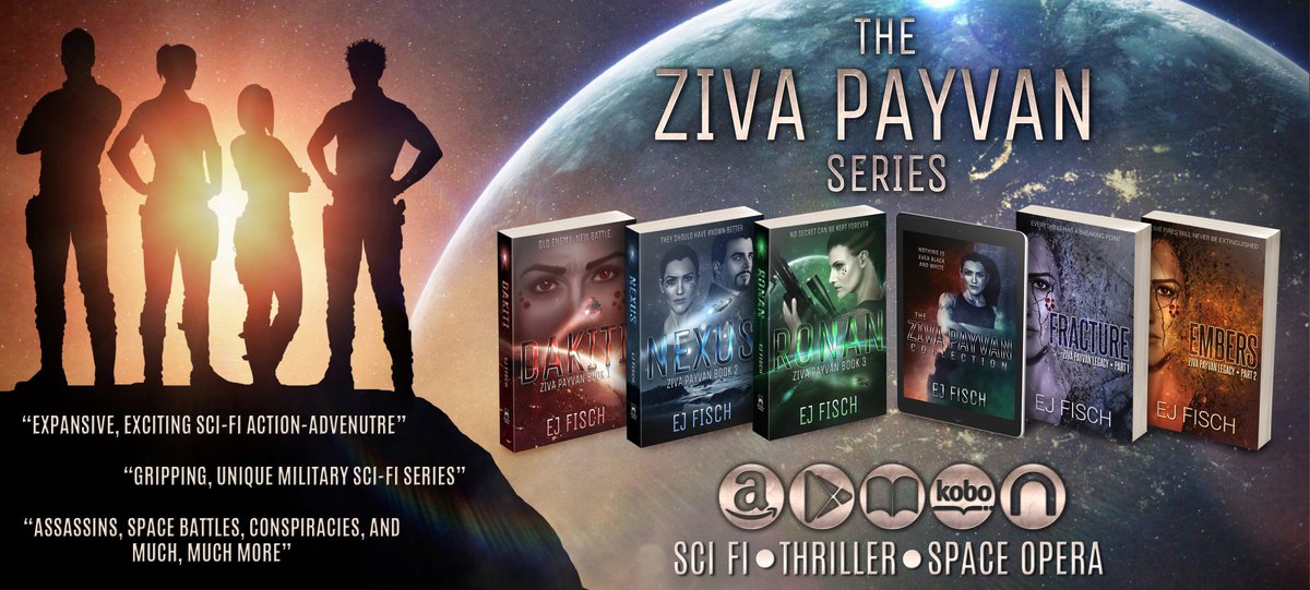 EJFisch's tweet image. Nothing is ever black and white.
Space opera and spy thriller collide in the Ziva Payvan series 💫🪐
🌐 Find excerpts, concept art, and more:
ejfisch.com
🔍 Find retailers:
books2read.com/ejfisch
📚 Goodreads:
goodreads.com/series/136002-…
#scifi #thriller #spaceopera