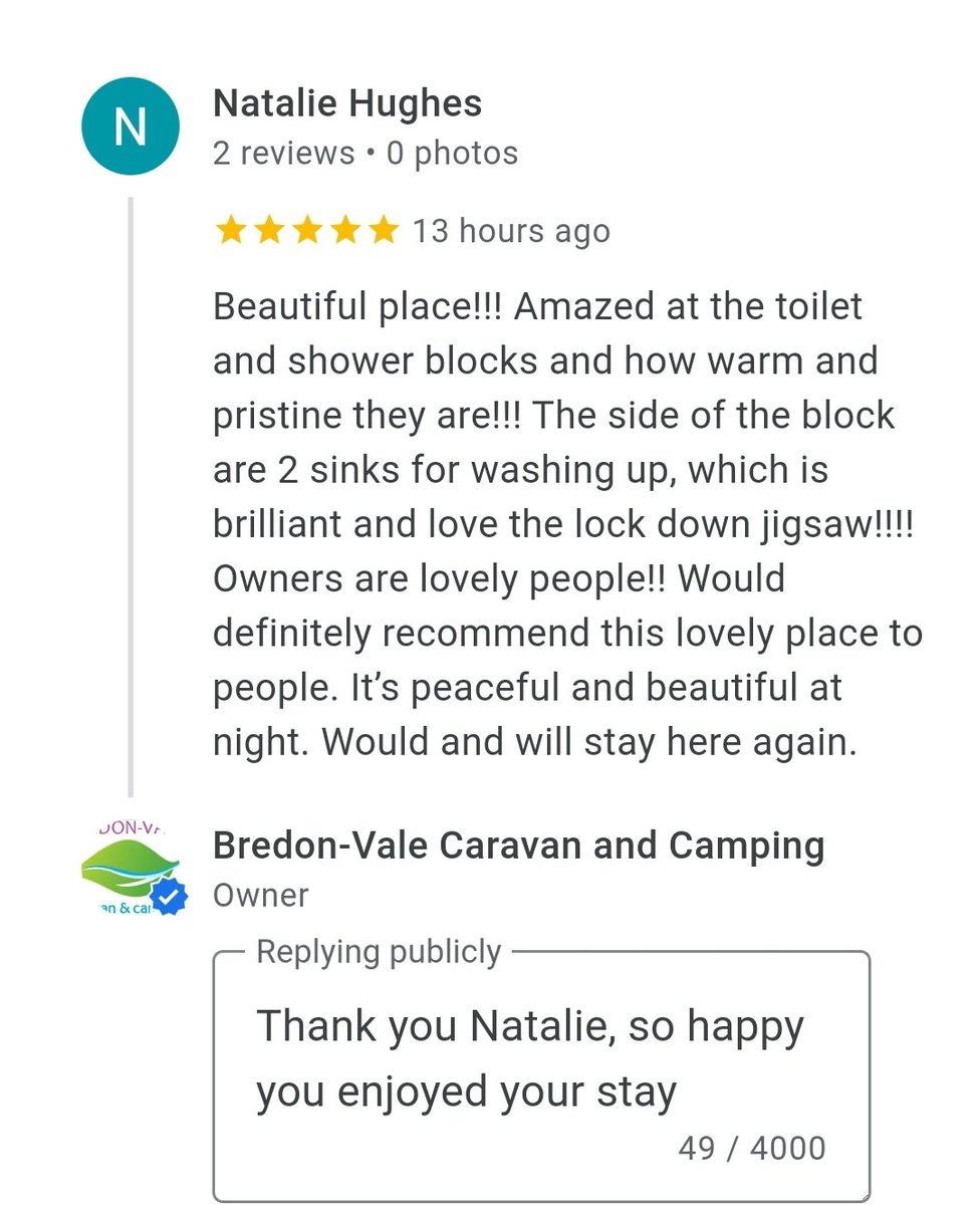 bredonvale's tweet photo. Check out our latest review! So happy people are still enjoying our site and that my loo cleaning is still sparkling 🤣🥰 #loooftheyear #camping #March2022 #ukholiday #Campsite #Caravan #motorhome https://t.co/p9i0fvgTai