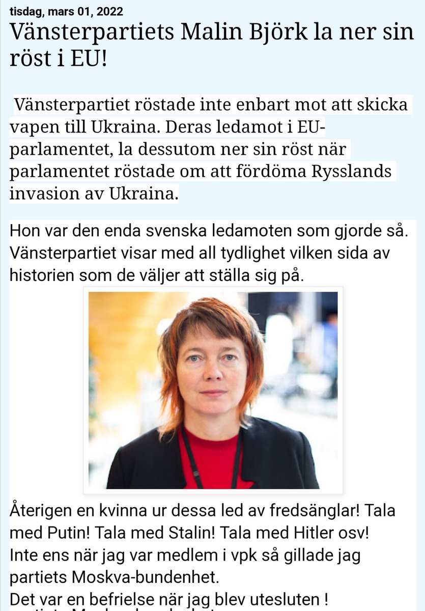 GranLgb's tweet photo. En sak kan man I alla fall lita på, att @vansterpartiet kan man inte lita på...
Skämmes @MalinBjork_EU @dadgostarnooshi @aliesbati #svpol #Ukraina @Ukraine https://t.co/bRA4Osf12a