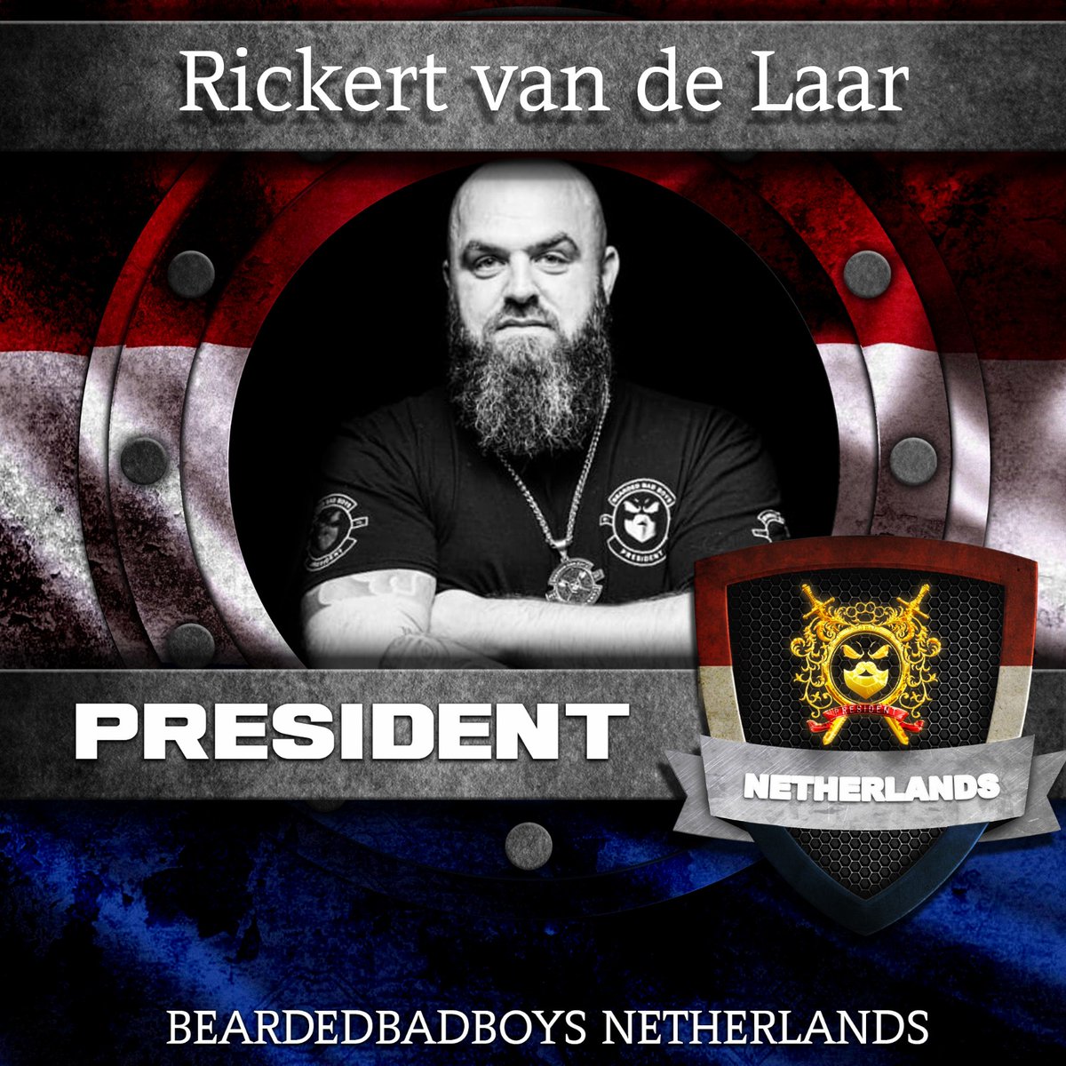 B_B_B_NL's tweet photo. Our beloved president of the Dutch chapter!, #dutchchapter #beard #President #beardedbadboys #FolloForFolloBack #togetherwestandividewefall #Family #proud #worldwide https://t.co/Bz6H0Do09h