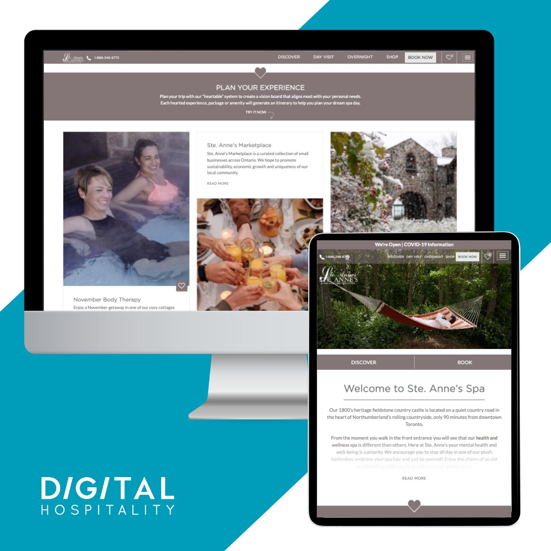 DigiHospitality's tweet photo. With painstaking attention to detail and a deep understanding of their brand story, we created a website to fully immerse visitors in the Ste. Anne’s Spa experience.

Reach out to us today if your property is in need of an updated Website or Digital Marketing Strategy. https://t.co/YvoXuVx02M
