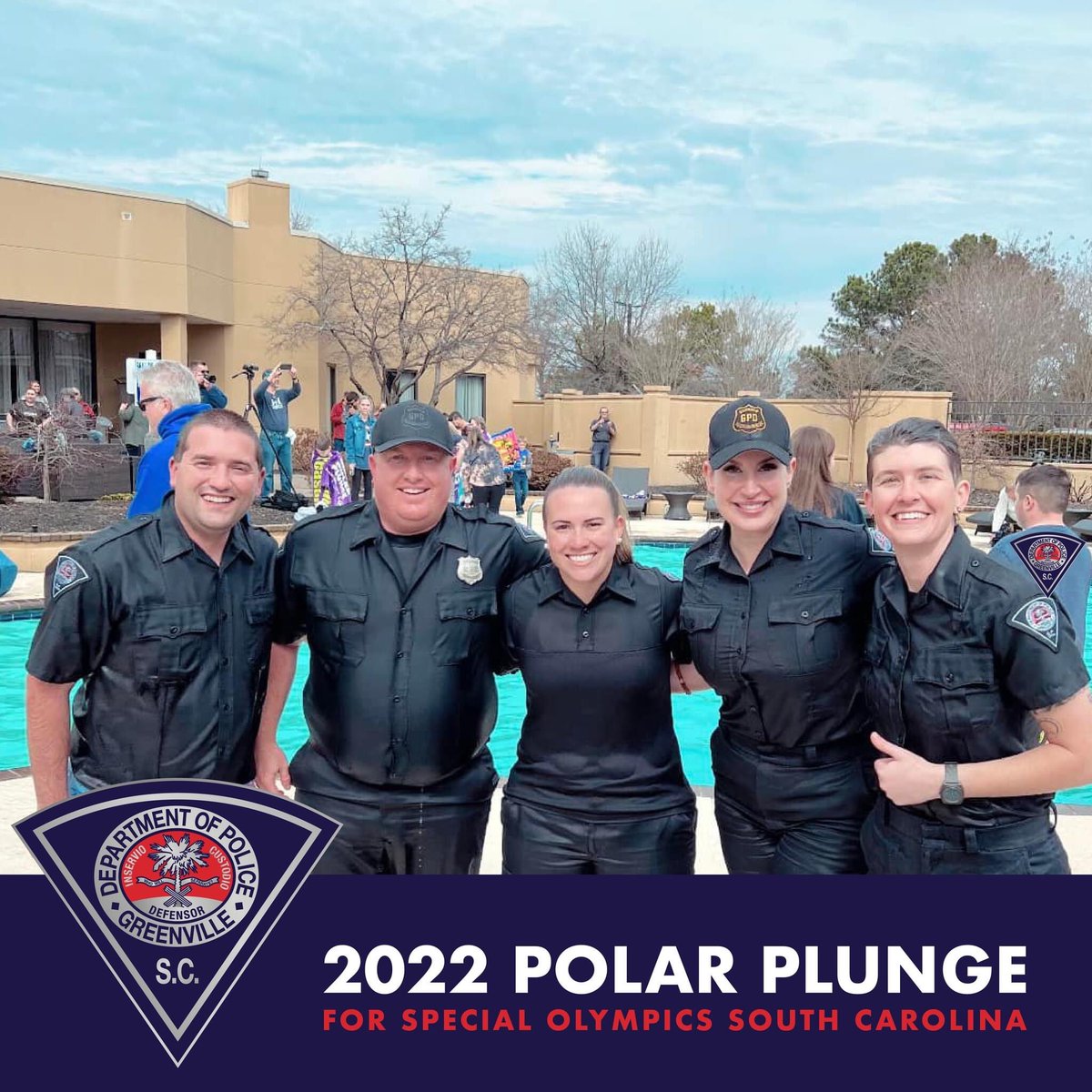 This past weekend, a few members of the GPD participated in the Upstate Polar Plunge for Special Olympics. The team was able to raise $3,597 for the athletes. GPD received awards for being the top fundraising team as well as having the top fundraising individual.