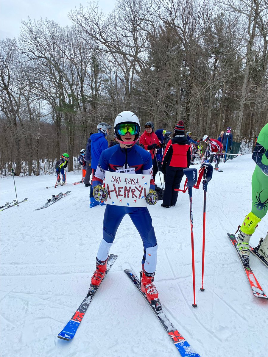 Henry did in fact ski fast today with an amazing last run of the day (time coming soon).
