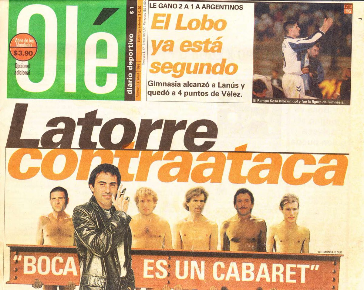Son firmes y guapos para agarrársela con los pibes del club pero mantienen como si nada en el plantel a Villa. Meten un escandalo por semana.

Latorre hace 20 años entendió a la perfección lo que es boca como institución. No pasa de moda.