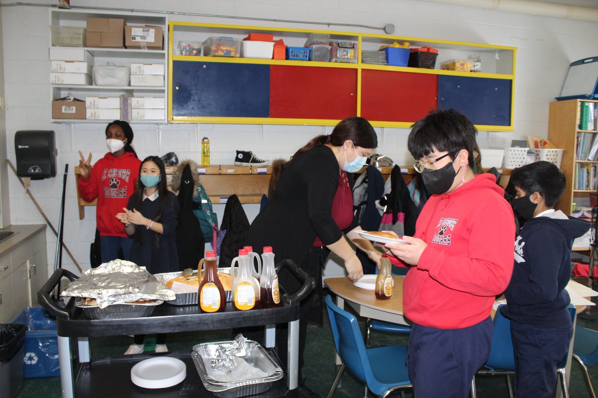 Celebrating Shrove Tuesday in Grade 5/6.