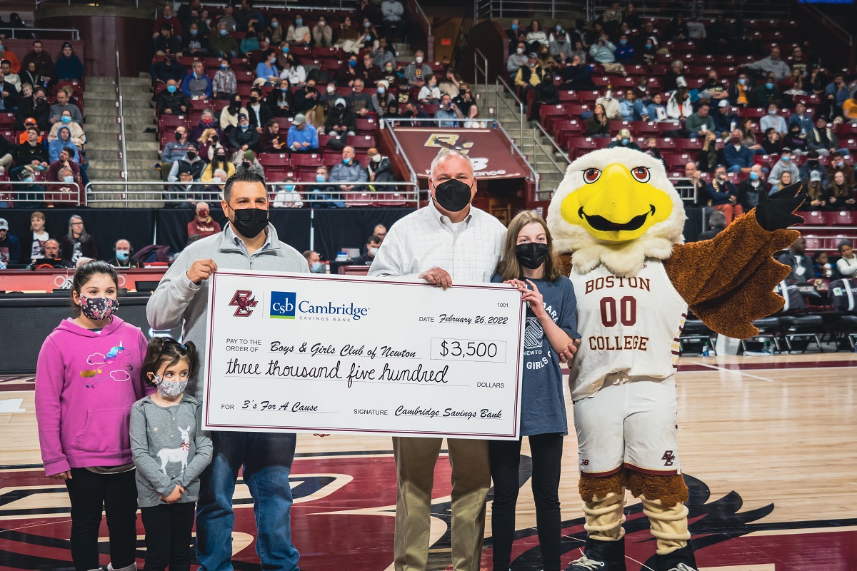 Cambridge Savings (@cambridgebank) on Twitter photo Here at CSB, our #Community ties run deep and that's why we are proud to have supported <a href="/BostonCollege/">Boston College</a>'s “3’s For A Cause” program this year.
For every 3-pointer the Eagles made this season, CSB has donated $10 to the <a href="/BGCNewton/">Boys & Girls Club</a>, which brings our total donation to $3,500. Here at CSB, our #Community ties run deep and that's why we are proud to have supported <a href="/BostonCollege/">Boston College</a>'s “3’s For A Cause” program this year.
For every 3-pointer the Eagles made this season, CSB has donated $10 to the <a href="/BGCNewton/">Boys & Girls Club</a>, which brings our total donation to $3,500.