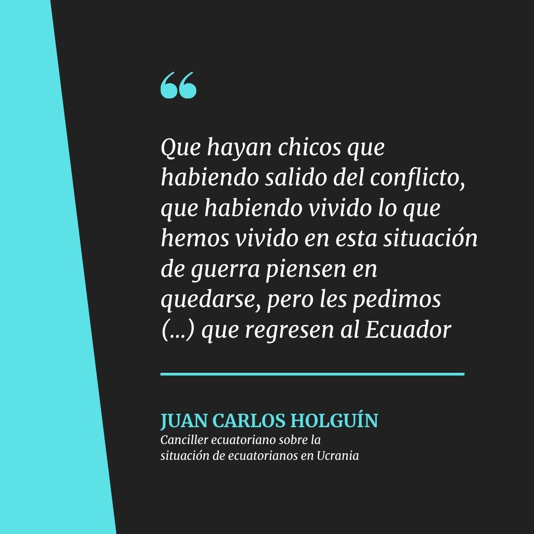 parentesisuio's tweet photo. @juancaholguin expresó su preocupación por ecuatorianos, su mayoría estudiantes, en querer permanecer en #Ucrania frente al contexto de #RussiaUkraineWar Hasta las 13h30 de este día, 498 ecuatorianos se encuentran fuera de #Ucrania según información de @CancilleriaEc #Ecuador https://t.co/SsAN4D4ma4