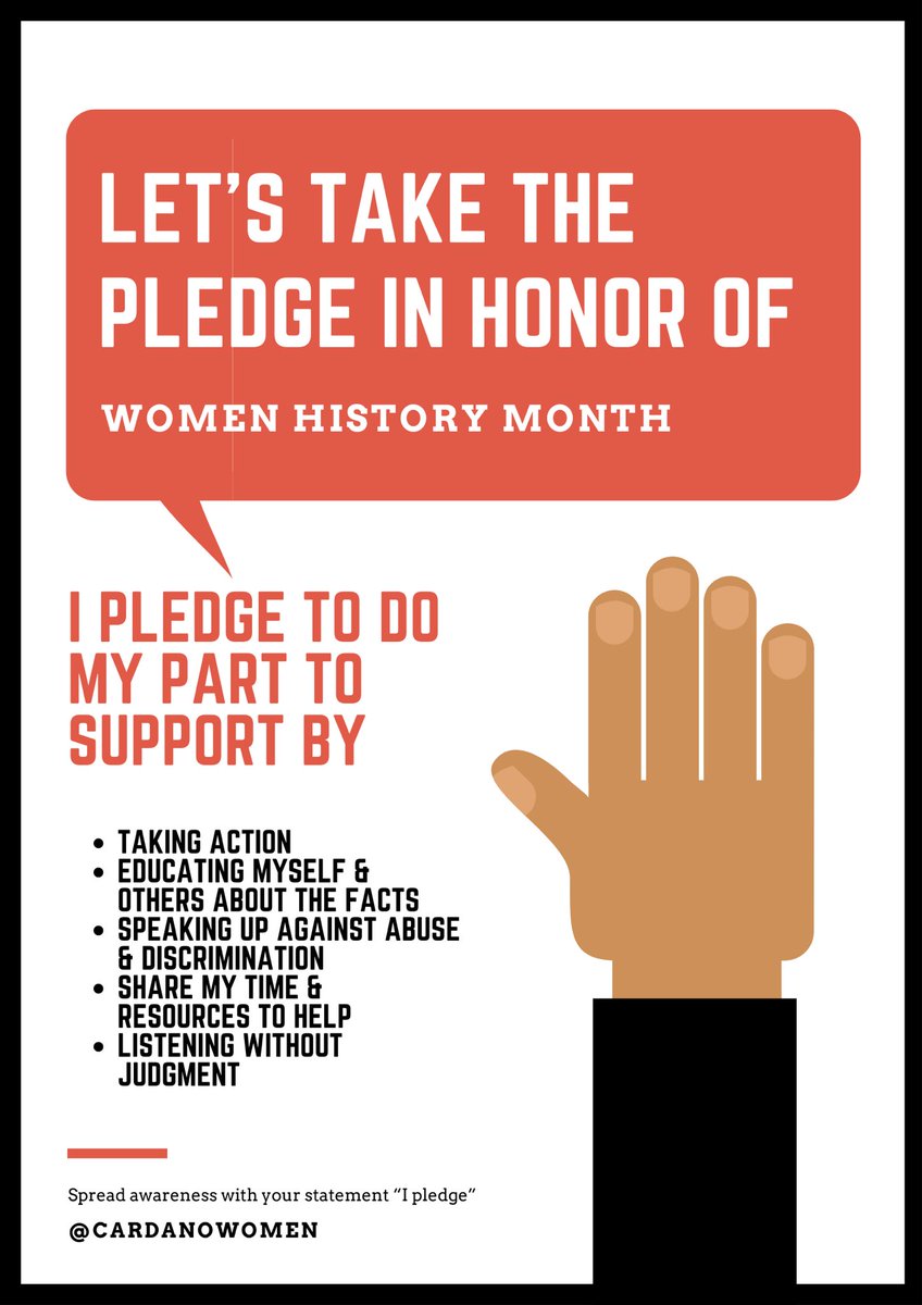 I pledge. We pledge. Do you pledge this month & beyond?
•
#womenhistorymonth #cardanowomen #PLEDGE #maleallies #allyship #