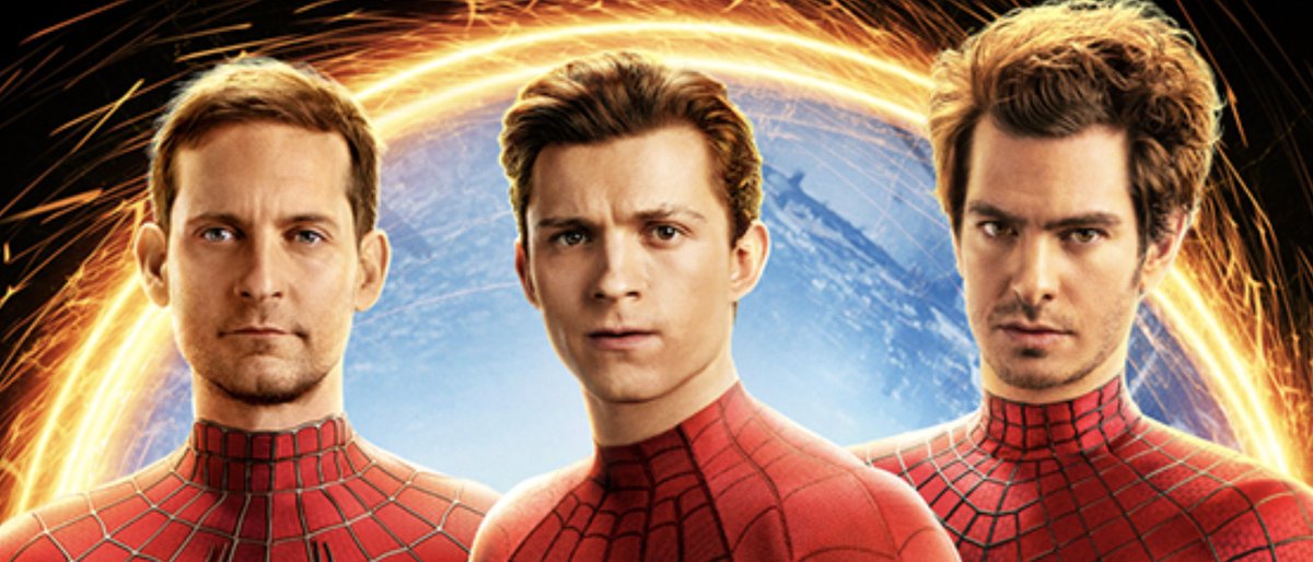 RT @4KSpideyShots: Official new Spider-Man: No Way Home poster banner with the  3 Spider-Men! https://t.co/A0poxpldAW