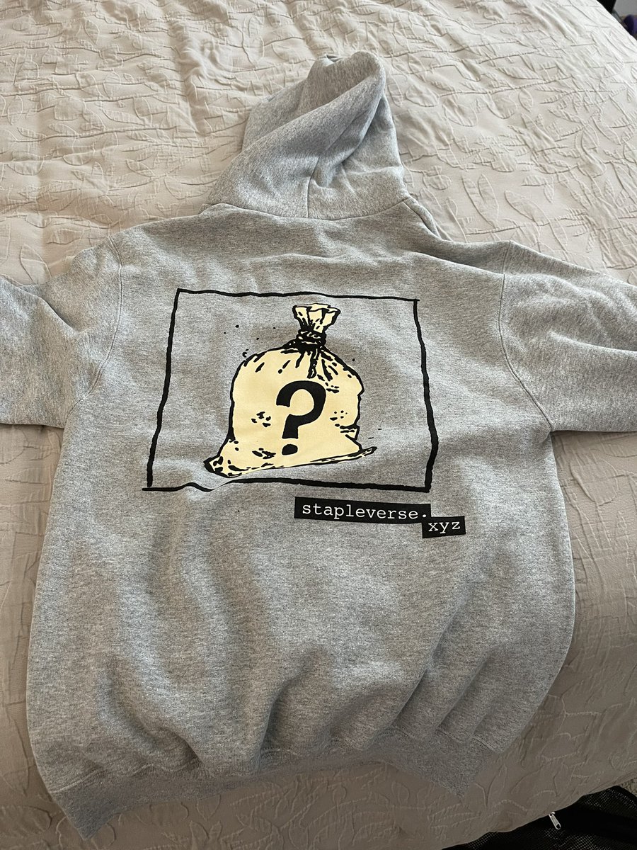 This grail hoodie just came in the mail! HODL! <a href="/stapleverse/">STAPLEVERSE</a>