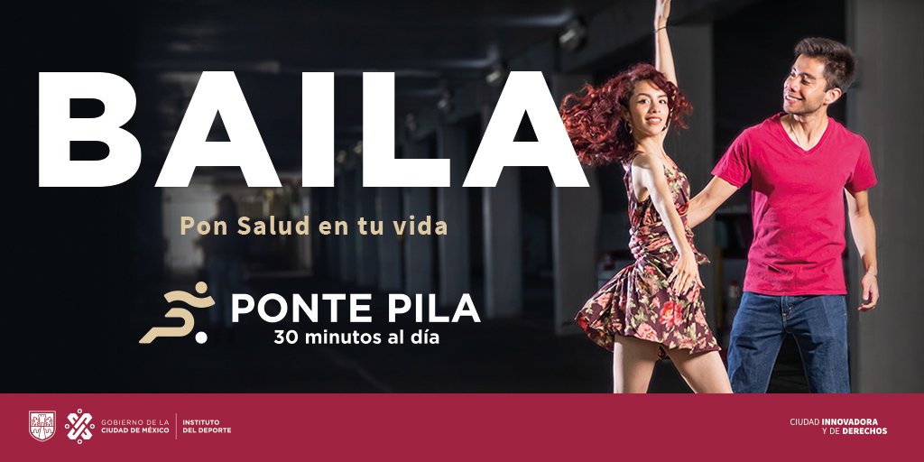 BaileCDMX's tweet photo. ¡Cuando bailas, te ejercitas! 💃🏻🕺🏻
Bailar tiene beneficios para tu salud física y mental.
✅ Fortalece músculos.
✅ Mejora el equilibrio y la coordinación.
✅ Fortalece tu corazón.
#PontePila 30 minutos al día y pon #SaludEnTuVida https://t.co/yYGn7W7jQK