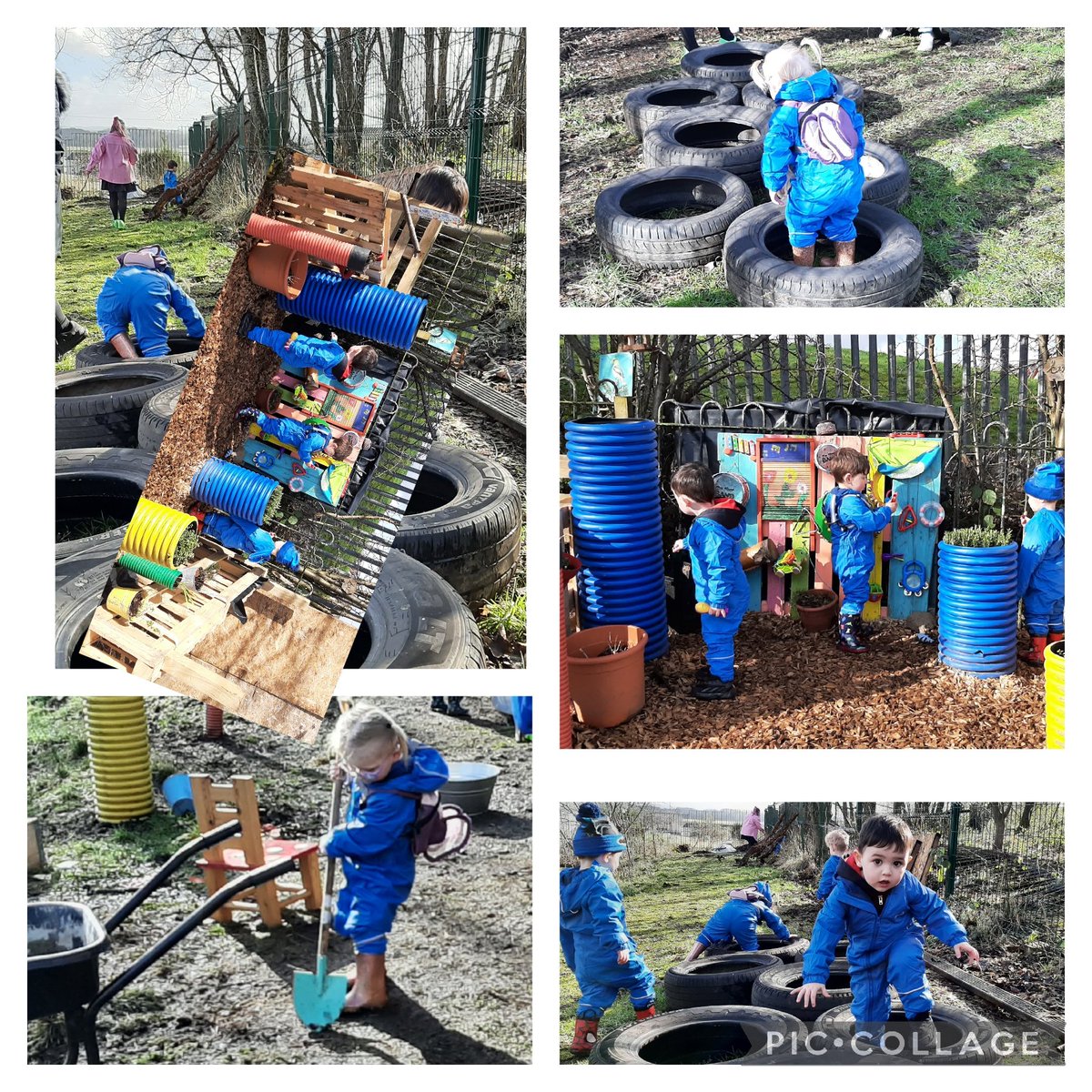 Suzieq1402's tweet photo. #fareplay nursery on @FARE_Scotland Lochend CAllotment Testing our fleece lined waterproofs we bought with funding from North East Health imp fund . @RHSSchools @Jimmy_FARE @AngelaSmith_xo @daviddomoney @LindsayGrahamUK @Annemarietorto3 @LeniFare https://t.co/8jx34Dkzy3