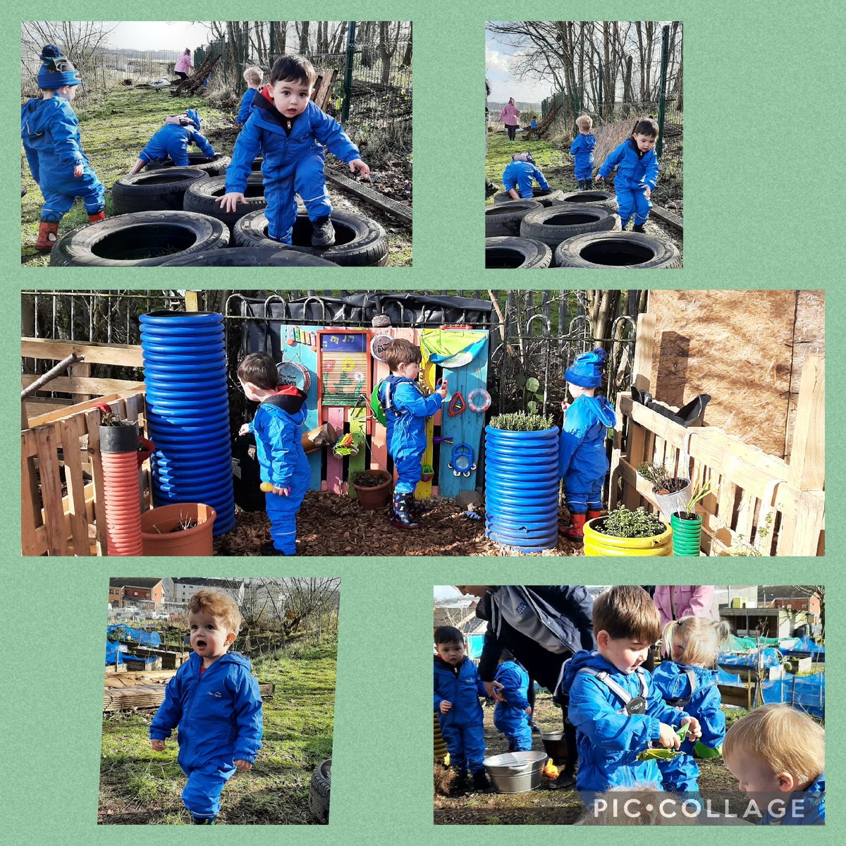 Suzieq1402's tweet photo. #fareplay nursery on @FARE_Scotland Lochend CAllotment Testing our fleece lined waterproofs we bought with funding from North East Health imp fund . @RHSSchools @Jimmy_FARE @AngelaSmith_xo @daviddomoney @LindsayGrahamUK @Annemarietorto3 @LeniFare https://t.co/8jx34Dkzy3